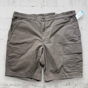 Duluth Trading Mens Brown Coolmax Flex Firehose 11" Cargo Shorts Size 46 Relaxed